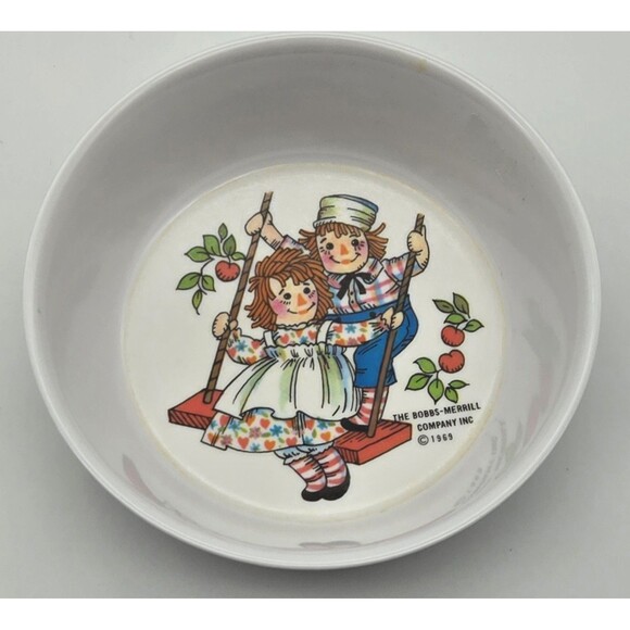 Vintage Raggedy Ann Andy Childs Dish Set 1 Cup 2 Bowls 1969 Oneida - Picture 8 of 16